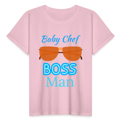 Baby Chef Boss Man Youth T-Shirt - light pink