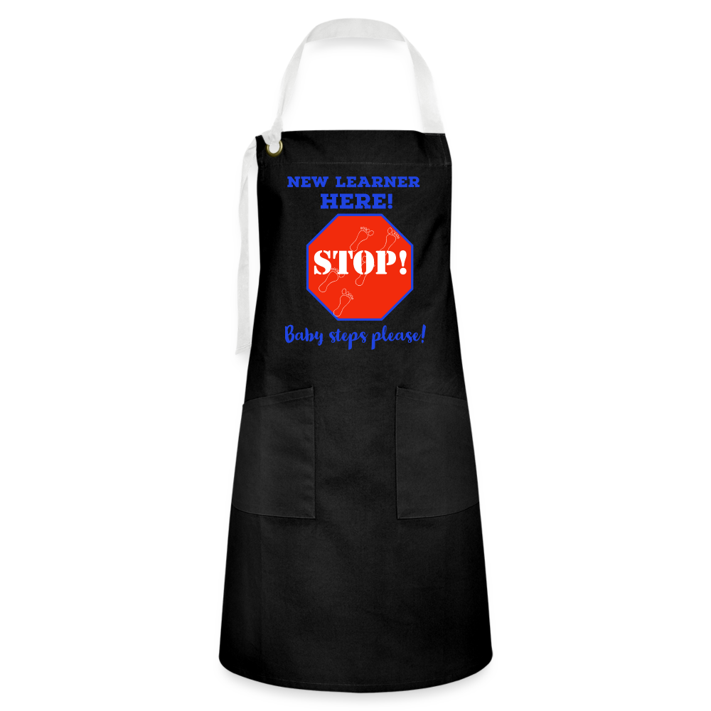 New Learner Artisan Apron - black/white