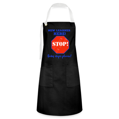 New Learner Artisan Apron - black/white
