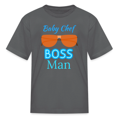 Baby Chef Boss Man Youth T-Shirt - charcoal