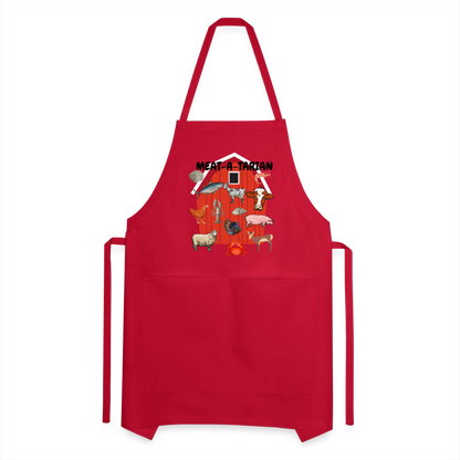 Meat-a-tarian Adjustable Apron - red