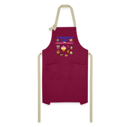 Prof Baker Artisan Apron - burgundy/khaki