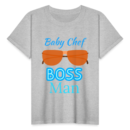 Baby Chef Boss Man Youth T-Shirt - heather gray