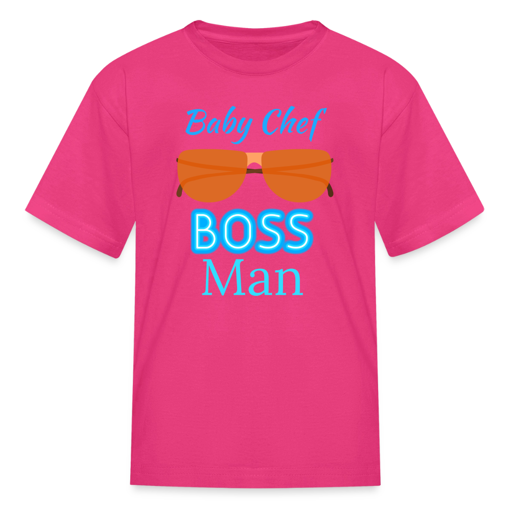 Baby Chef Boss Man Youth T-Shirt - fuchsia