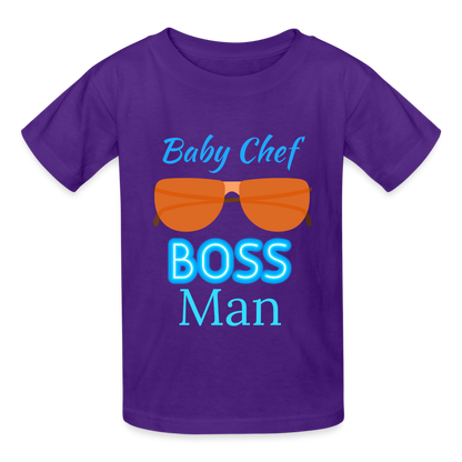Baby Chef Boss Man Youth T-Shirt - purple