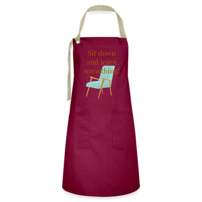 Sit Down Artisan Apron - burgundy/khaki