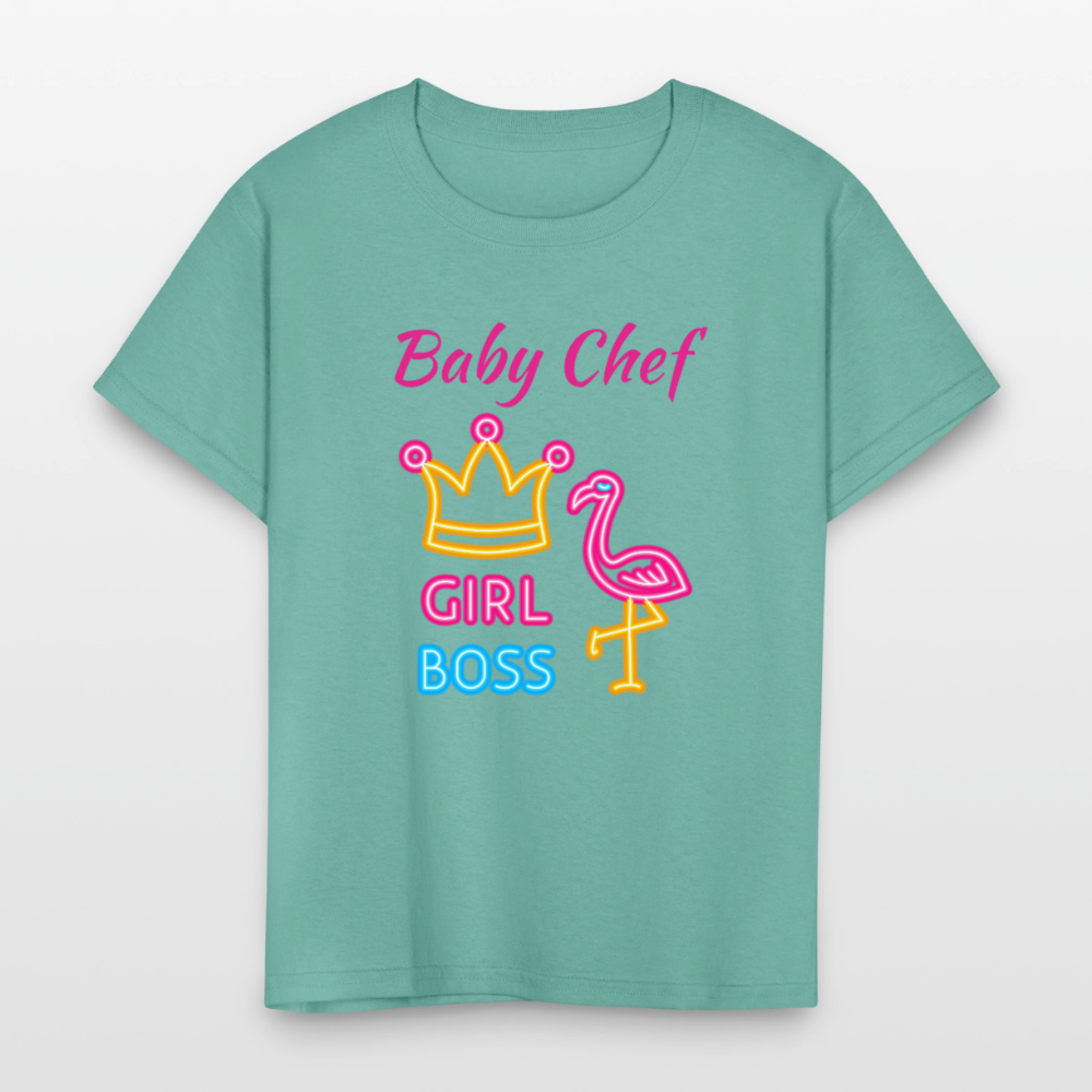 Baby Chef Girl Boss Youth T-Shirt - aquatic