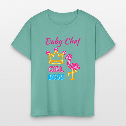 Baby Chef Girl Boss Youth T-Shirt - aquatic