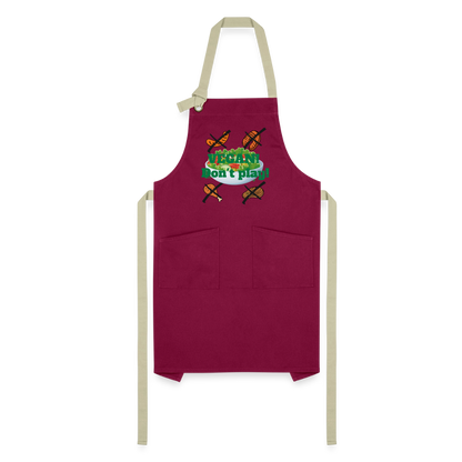 Vegan Artisan Apron - burgundy/khaki