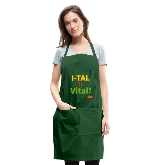 I-tal Is Vital Adjustable Apron - forest green