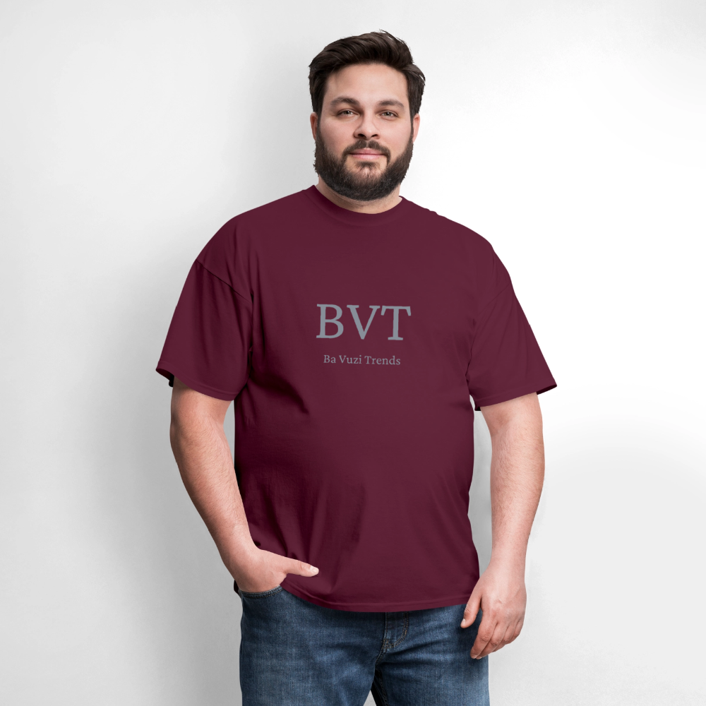 BVT Silver Metallic Unisex Tshirt - burgundy