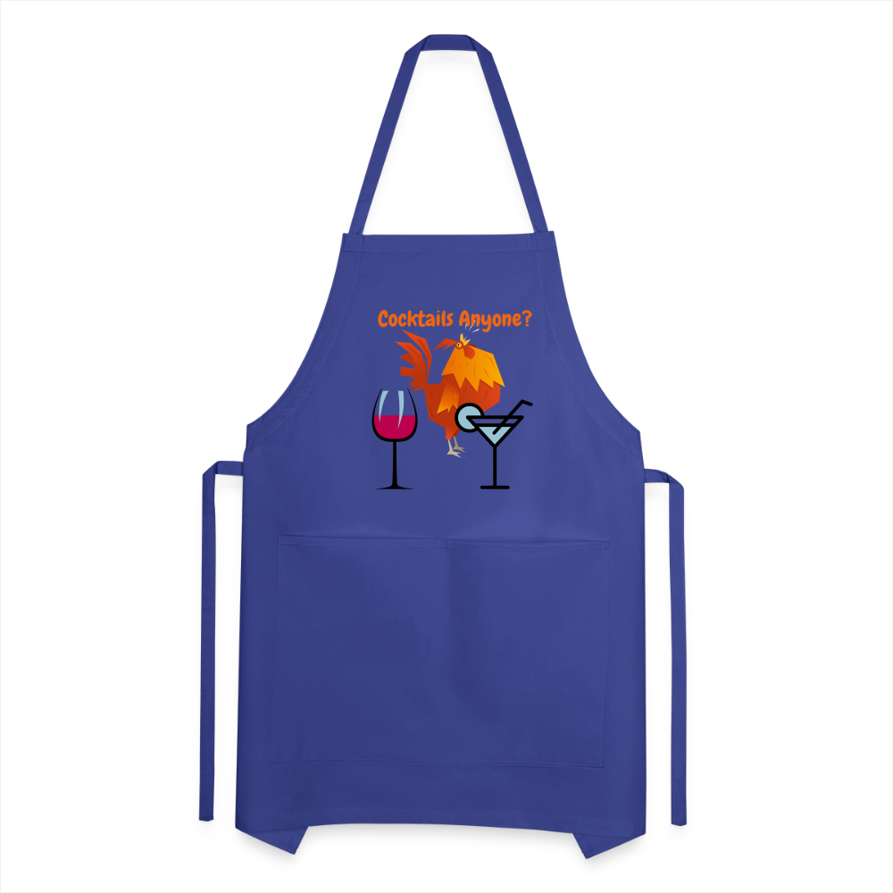 Cocktails Adjustable Apron - royal blue