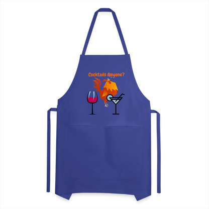 Cocktails Adjustable Apron - royal blue