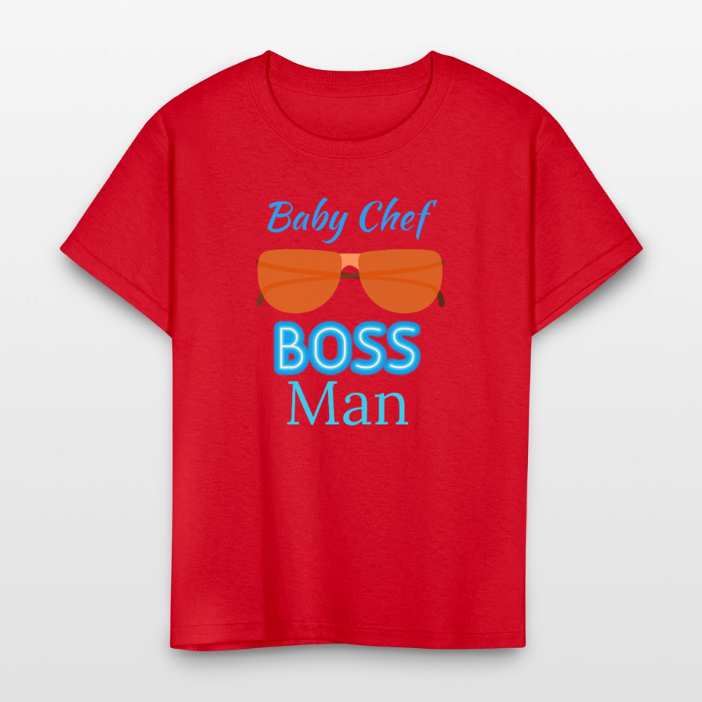 Baby Chef Boss Man Youth T-Shirt - red