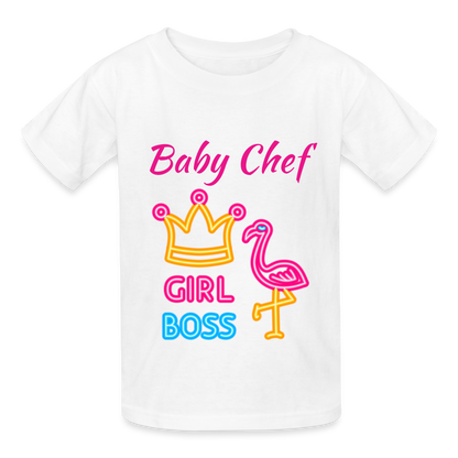 Baby Chef Girl Boss Youth T-Shirt - white
