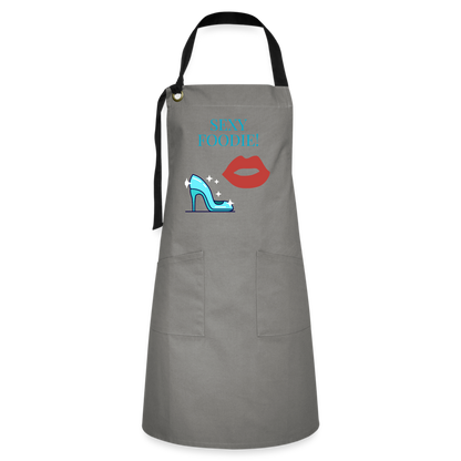 Sexy Foodie Artisan Apron - gray/black