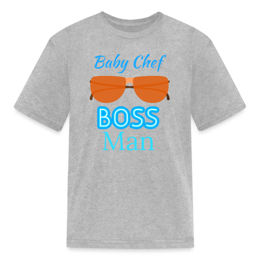 Baby Chef Boss Man Youth T-Shirt - heather gray