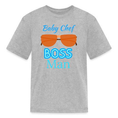 Baby Chef Boss Man Youth T-Shirt - heather gray
