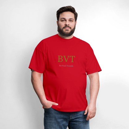 BVT Gold/Silver Metallic Logo Tshirt - red