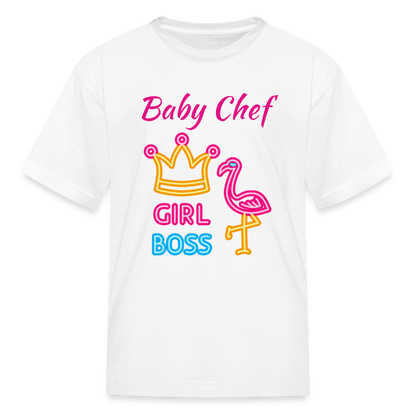 Baby Chef Girl Boss Youth T-Shirt - white