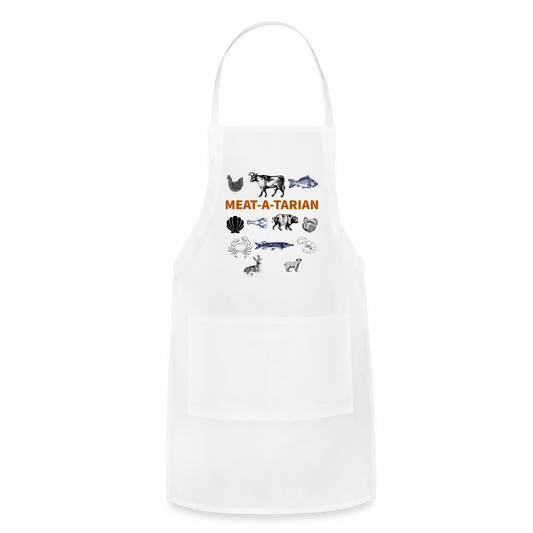 Meat-a-tarian Adjustable Apron - white