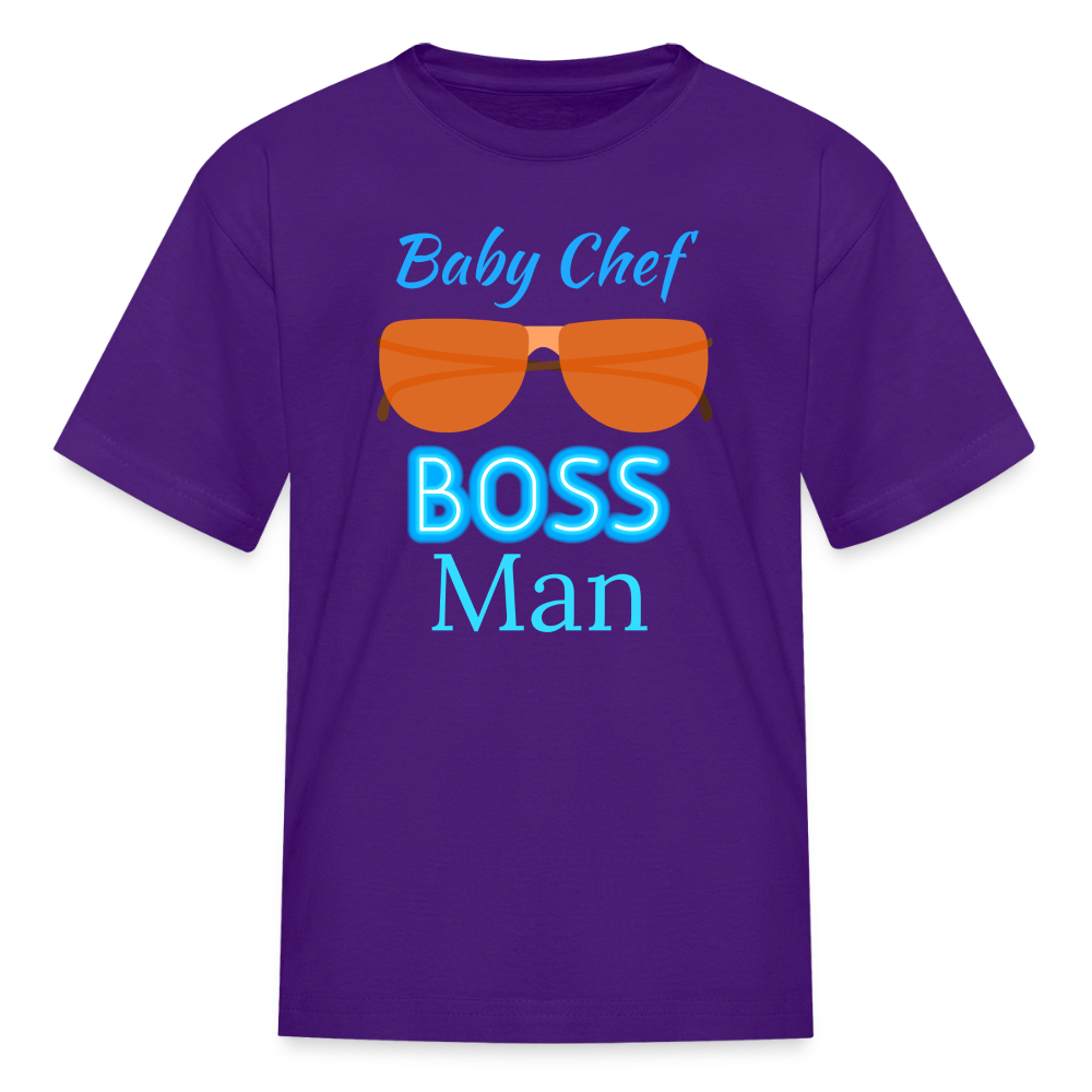 Baby Chef Boss Man Youth T-Shirt - purple