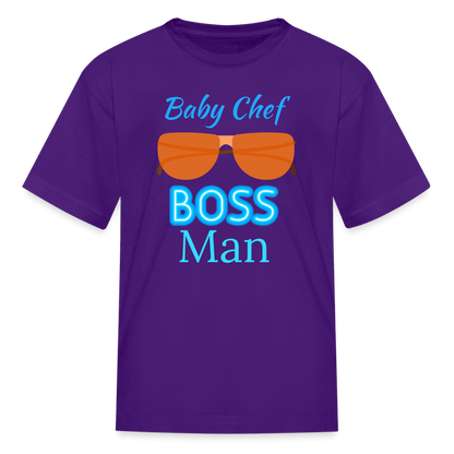Baby Chef Boss Man Youth T-Shirt - purple