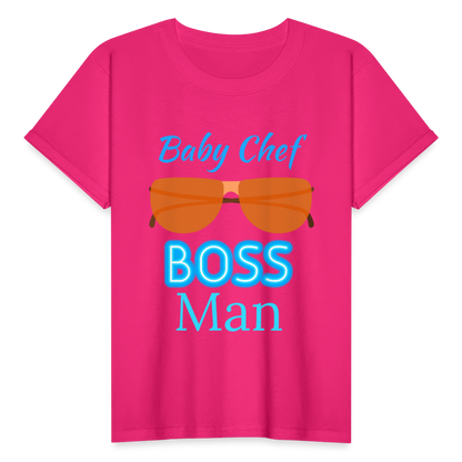 Baby Chef Boss Man Youth T-Shirt - fuchsia