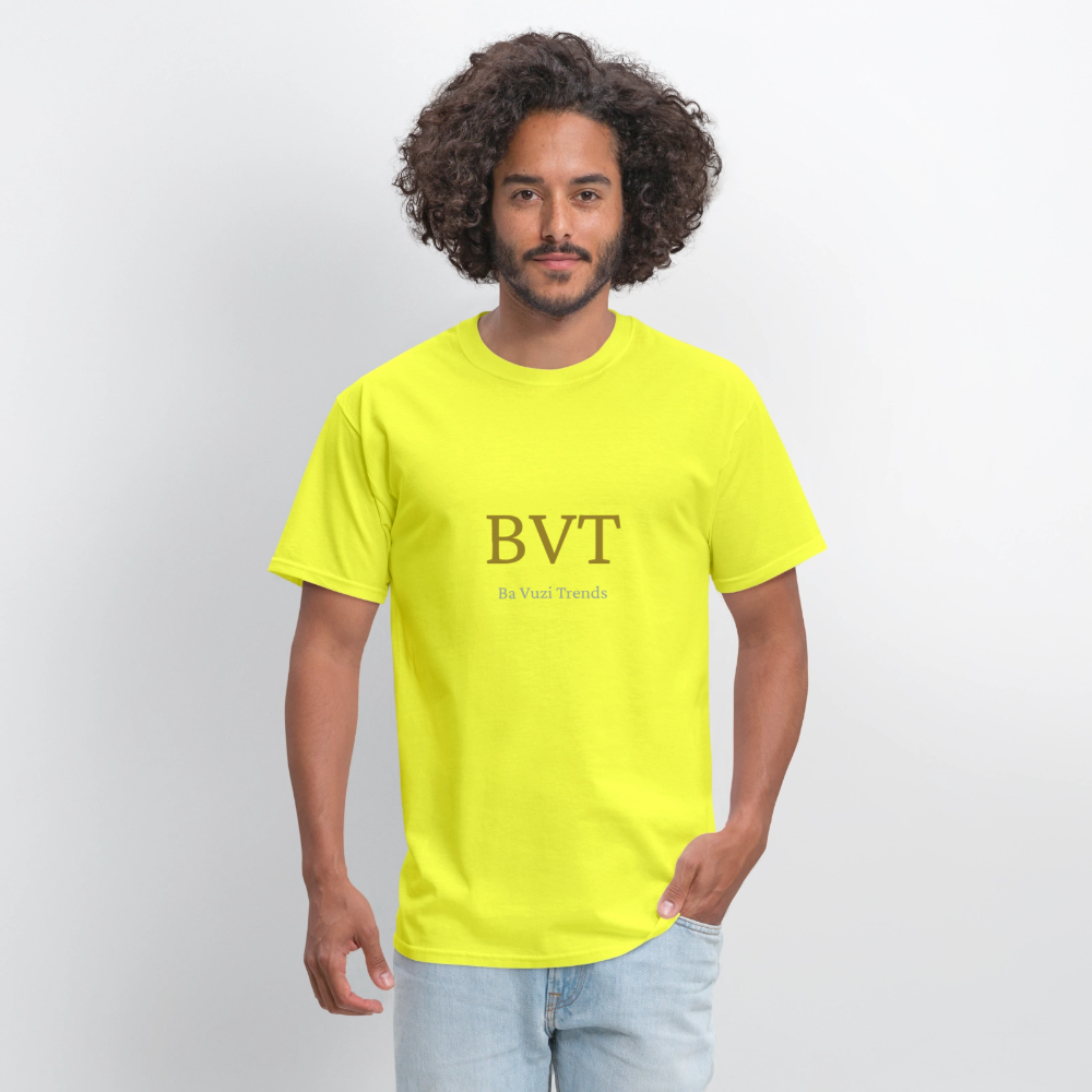 BVT Gold/Silver Metallic Logo Tshirt - safety green