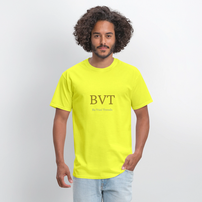 BVT Gold/Silver Metallic Logo Tshirt - safety green