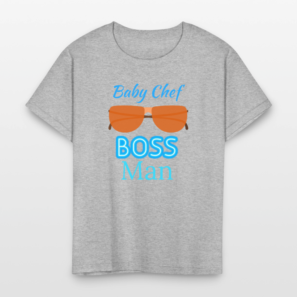 Baby Chef Boss Man Youth T-Shirt - heather gray