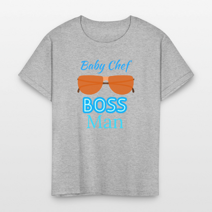 Baby Chef Boss Man Youth T-Shirt - heather gray