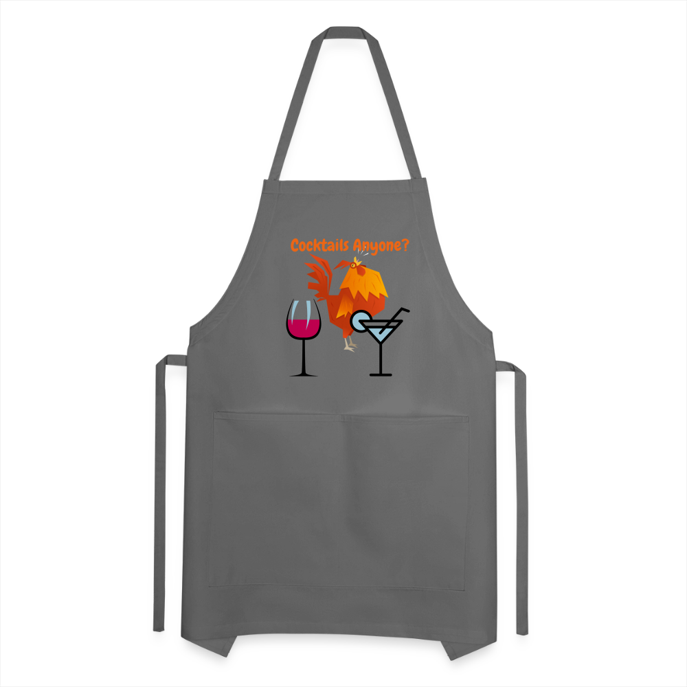 Cocktails Adjustable Apron - charcoal