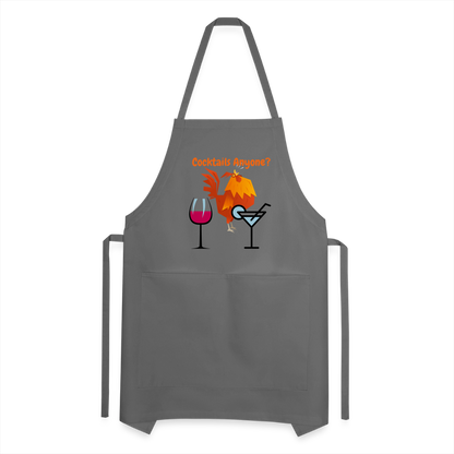Cocktails Adjustable Apron - charcoal