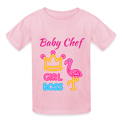 Baby Chef Girl Boss Youth T-Shirt - light pink