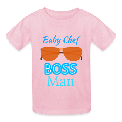 Baby Chef Boss Man Youth T-Shirt - light pink