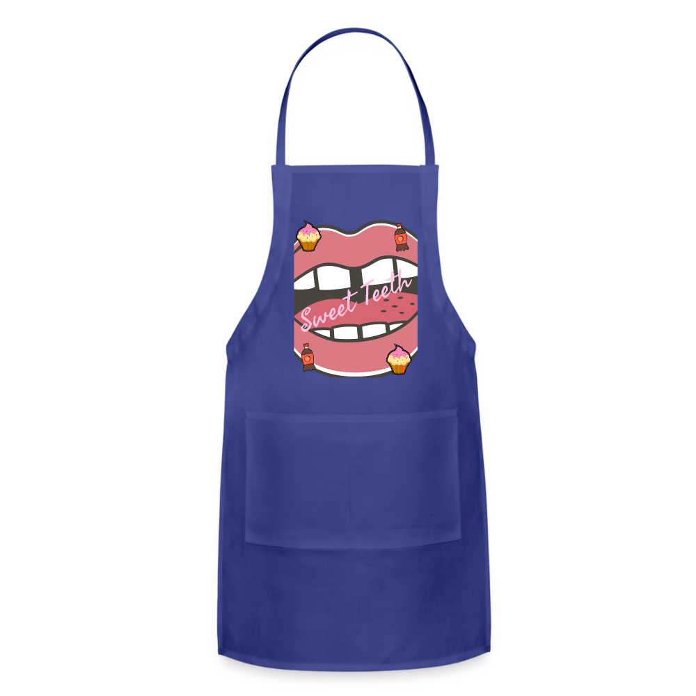 Sweet Teeth Adjustable Apron - royal blue