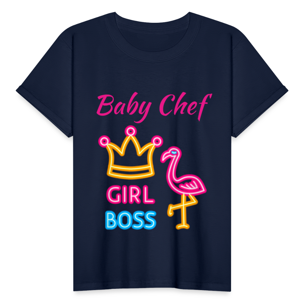 Baby Chef Girl Boss Youth T-Shirt - navy