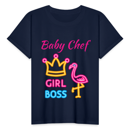 Baby Chef Girl Boss Youth T-Shirt - navy