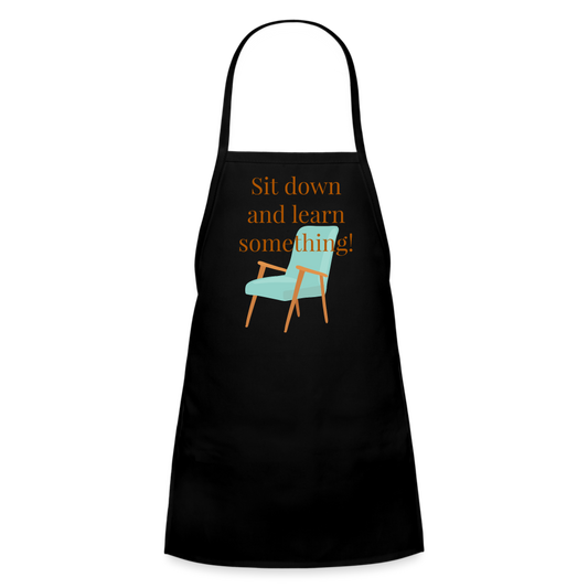 Sit Down Kids' Apron - black