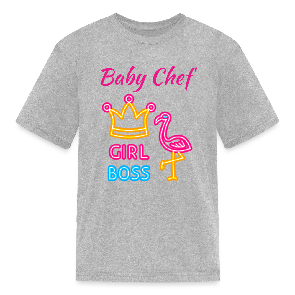 Baby Chef Girl Boss Youth T-Shirt - heather gray