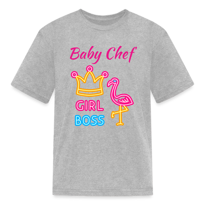 Baby Chef Girl Boss Youth T-Shirt - heather gray