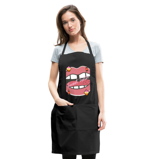 Sweet Teeth Adjustable Apron - black