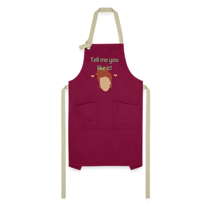 Tell Me Artisan Apron - burgundy/khaki