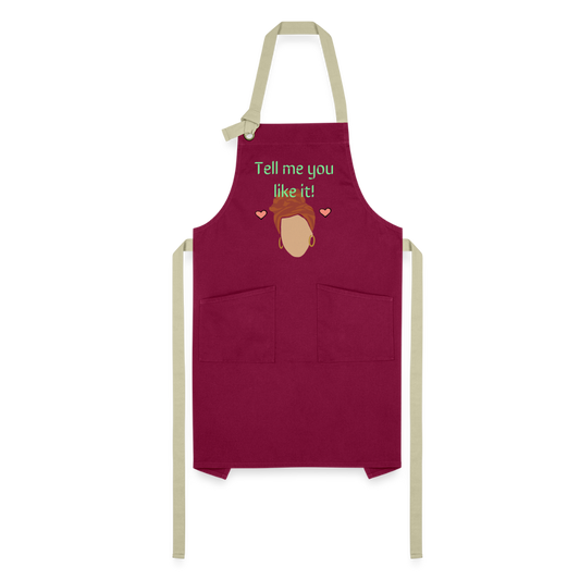 Tell Me Artisan Apron - burgundy/khaki