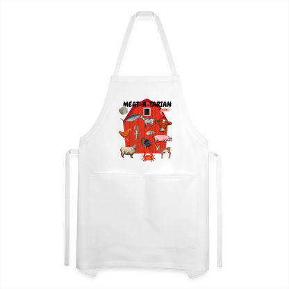 Meat-a-tarian Adjustable Apron - white