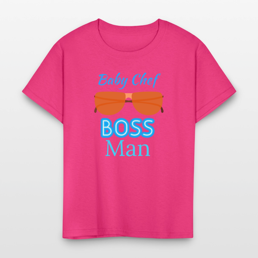 Baby Chef Boss Man Youth T-Shirt - fuchsia