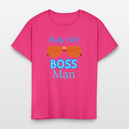 Baby Chef Boss Man Youth T-Shirt - fuchsia