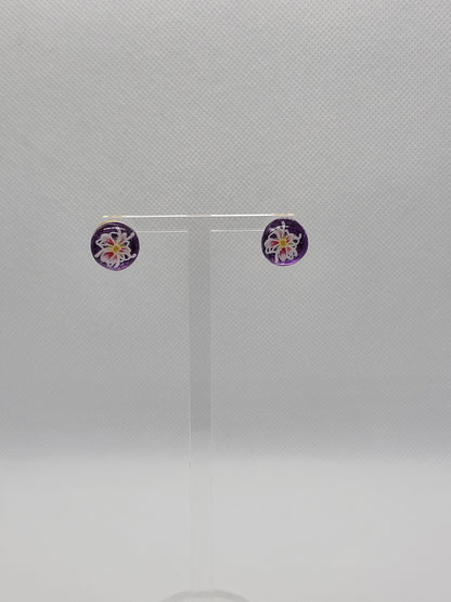 Plum Orchid Studs