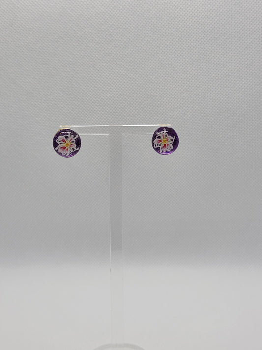 Plum Orchid Studs